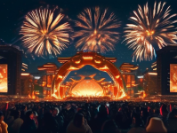 跨年晚会，璀璨之夜，共赴未来，之夜，跨年晚会的盛大庆典，迎接未来的